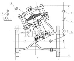 h203X活塞式遥控浮球阀 结构图