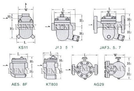 S11H-16C空气排液疏水阀 外形尺寸图