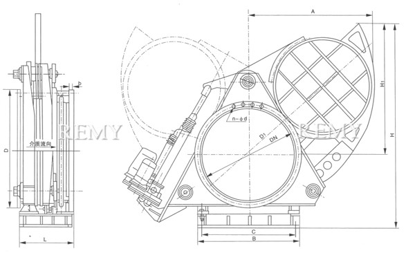 F9T43X—0.5/1.5/2.5电动扇形盲板阀结构图