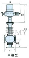 电动三通合流、分流调节阀 结构图1