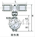 气动薄膜、活塞调节蝶阀 外形尺寸图2