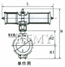 气动活塞调节蝶阀 结构图1