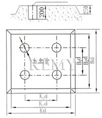  硬性联接基础预留螺栓孔