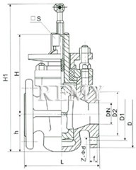 X47W-1.0油密封旋塞阀 外形尺寸图