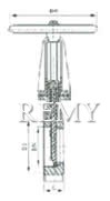 PZ43N/Y/F-10/16R手动对夹式刀形闸阀 外形尺寸图1