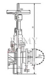 Z43/643H/X铸钢平板闸阀 外形尺寸图