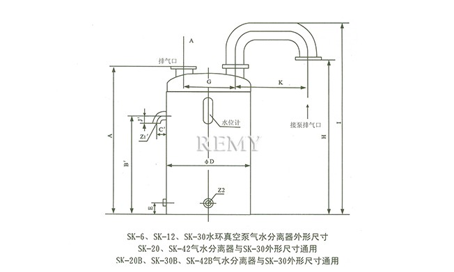 SK真空泵 外形及安装尺寸图6