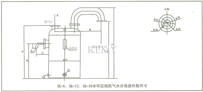 SK真空泵 外形及安装尺寸图7