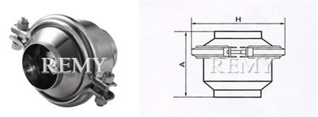 H24X-E型卫生级焊接止回阀 外形尺寸图